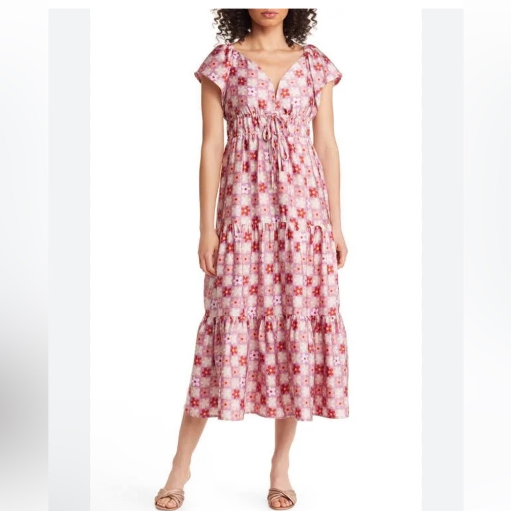 New! BTFL - Life Floral Pink and White Dress